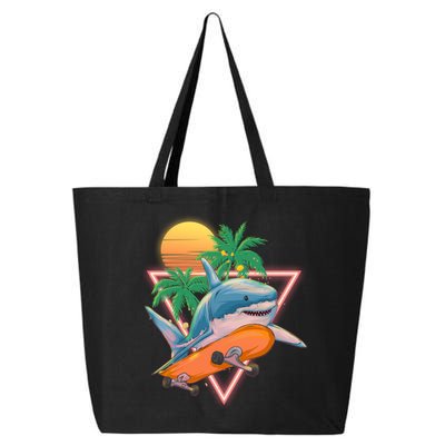 Retro Eighties 80's Skateboarding Shark 25L Jumbo Tote