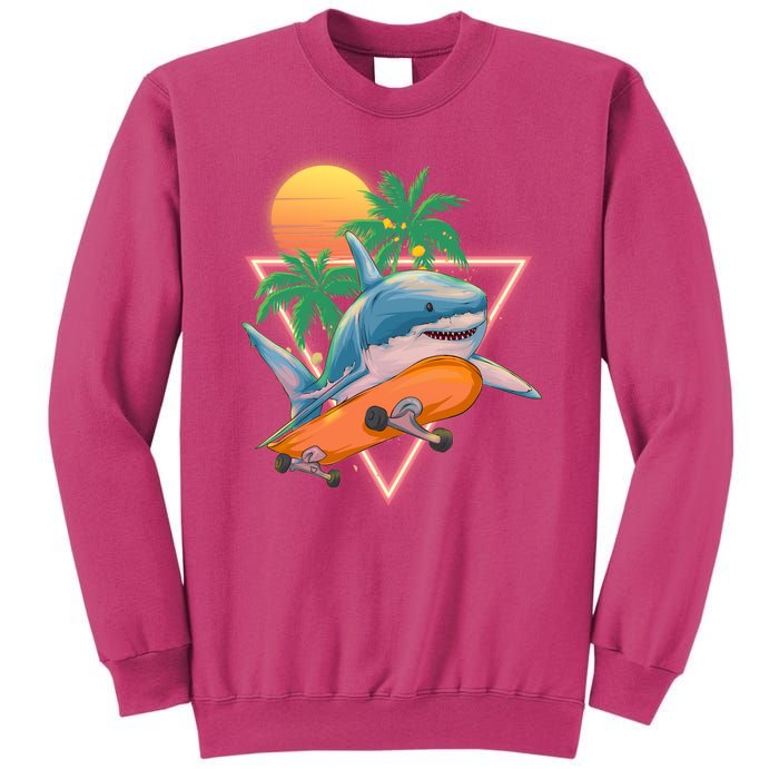 Retro Eighties 80's Skateboarding Shark Sweatshirt