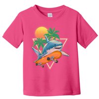 Retro Eighties 80's Skateboarding Shark Toddler T-Shirt