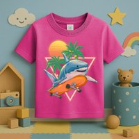 Retro Eighties 80's Skateboarding Shark Toddler T-Shirt