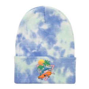 Retro Eighties 80's Skateboarding Shark Tie Dye 12in Knit Beanie