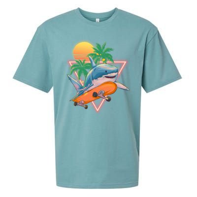 Retro Eighties 80's Skateboarding Shark Sueded Cloud Jersey T-Shirt