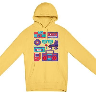 Retro Elements 90s Premium Pullover Hoodie