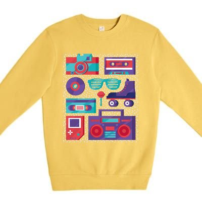 Retro Elements 90s Premium Crewneck Sweatshirt