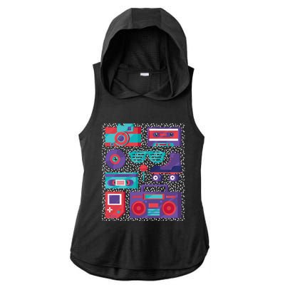 Retro Elements 90s Ladies PosiCharge Tri-Blend Wicking Draft Hoodie Tank