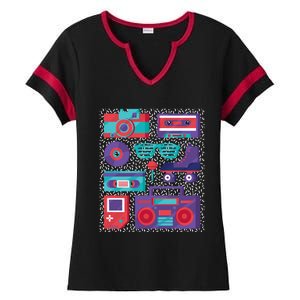 Retro Elements 90s Ladies Halftime Notch Neck Tee