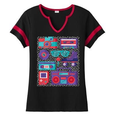 Retro Elements 90s Ladies Halftime Notch Neck Tee