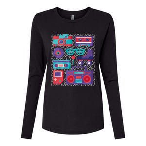 Retro Elements 90s Womens Cotton Relaxed Long Sleeve T-Shirt