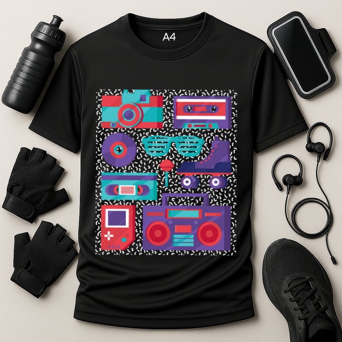Retro Elements 90s Cooling Performance Crew T-Shirt