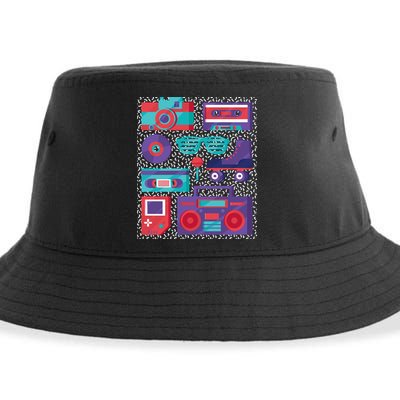Retro Elements 90s Sustainable Bucket Hat