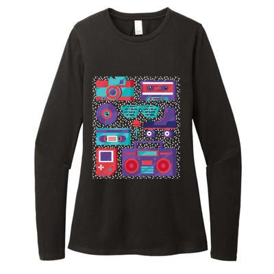 Retro Elements 90s Womens CVC Long Sleeve Shirt