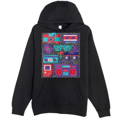 Retro Elements 90s Premium Pullover Hoodie