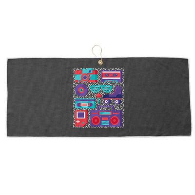 Retro Elements 90s Large Microfiber Waffle Golf Towel