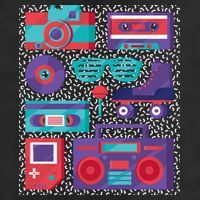 Retro Elements 90s Large Microfiber Waffle Golf Towel