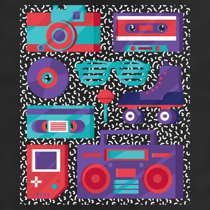 Retro Elements 90s Large Microfiber Waffle Golf Towel