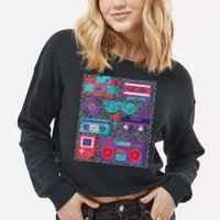 Retro Elements 90s Cropped Pullover Crew