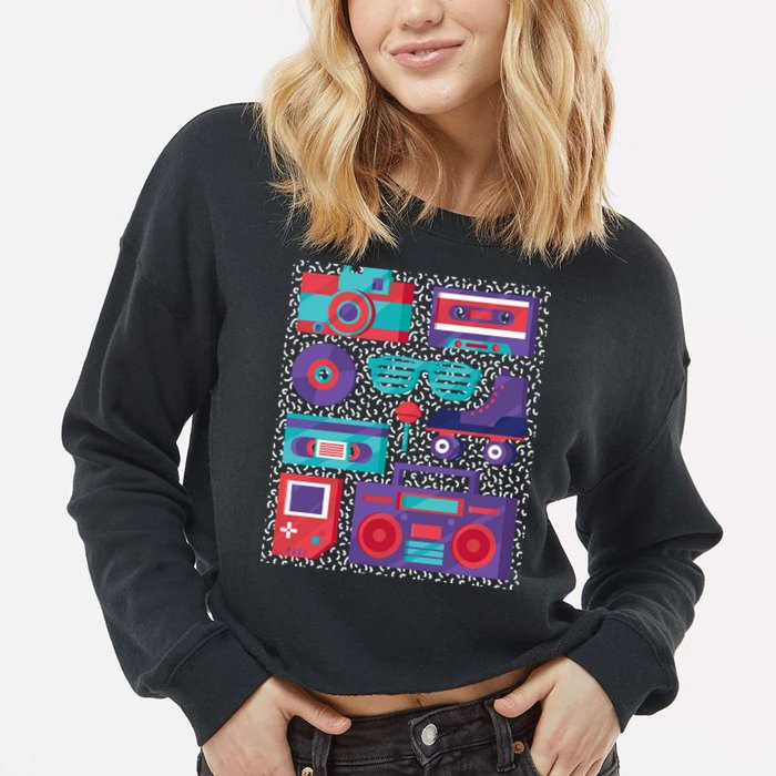 Retro Elements 90s Cropped Pullover Crew