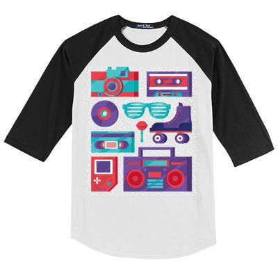 Retro Elements 90s Kids Colorblock Raglan Jersey