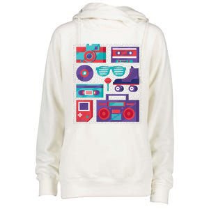 Retro Elements 90s Womens Funnel Neck Pullover Hood