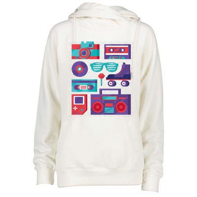 Retro Elements 90s Womens Funnel Neck Pullover Hood