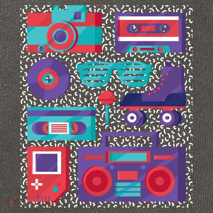 Retro Elements 90s Cotton Canvas Backpack