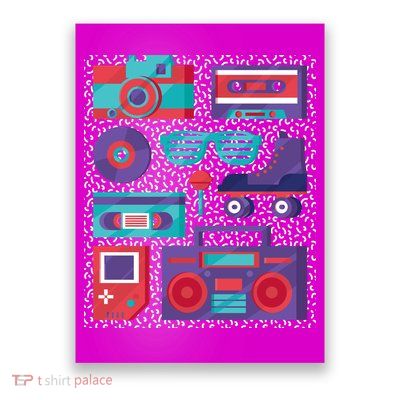 Retro Elements 90s Poster