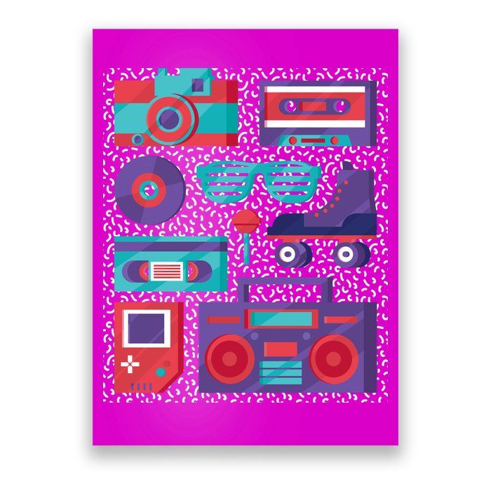 Retro Elements 90s Poster