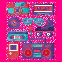 Retro Elements 90s Poster
