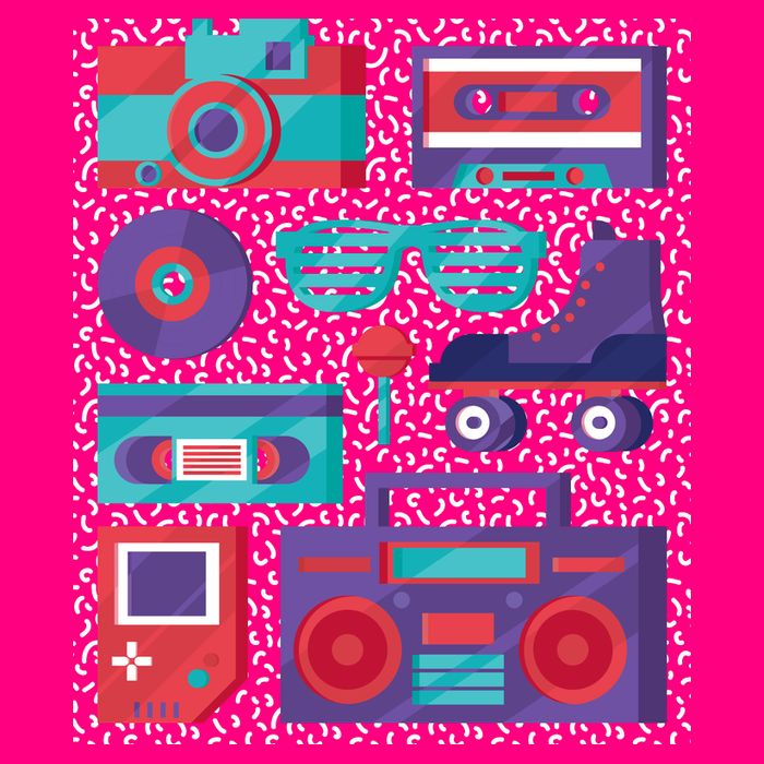 Retro Elements 90s Poster