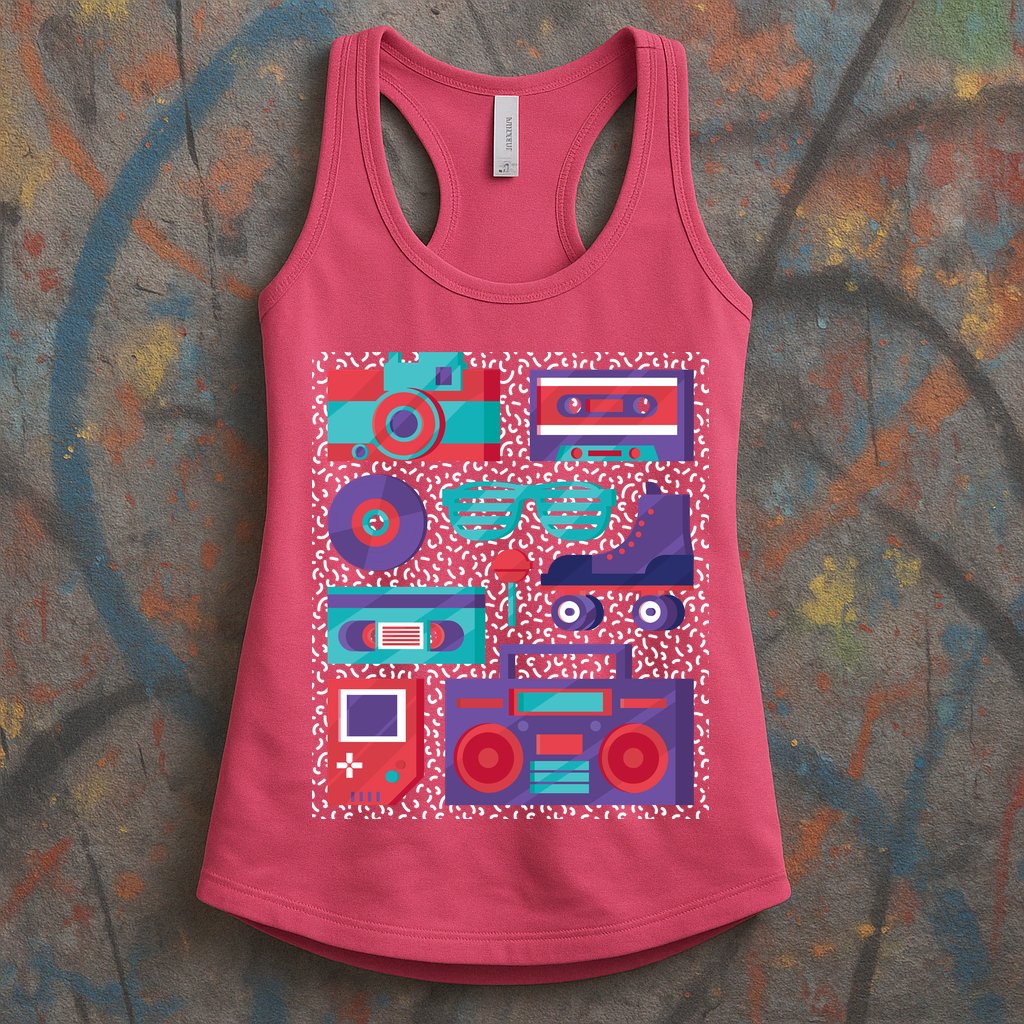 Retro Elements 90s Womens Tank Top
