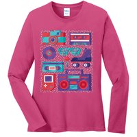 Retro Elements 90s Ladies Long Sleeve Shirt