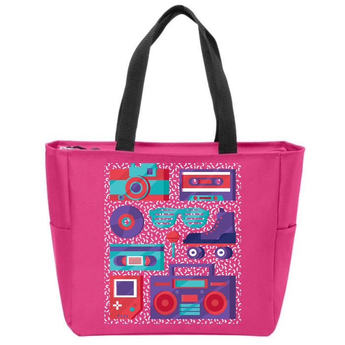 Retro Elements 90s Zip Tote Bag