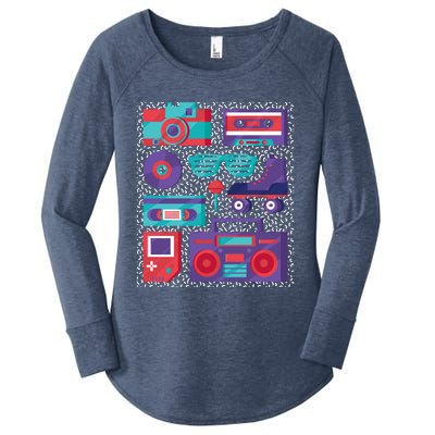 Retro Elements 90s Women's Perfect Tri Tunic Long Sleeve Shirt