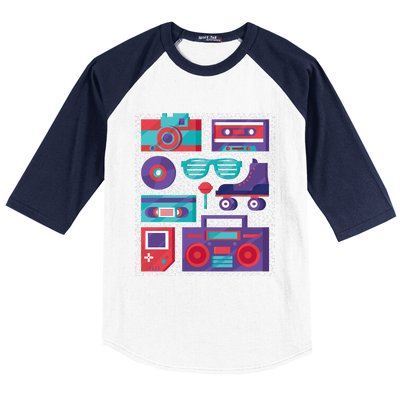 Retro Elements 90s Baseball Sleeve Shirt