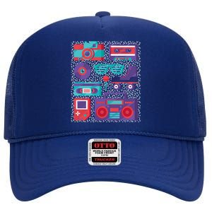 Retro Elements 90s High Crown Mesh Back Trucker Hat