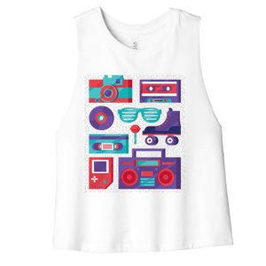 Retro Elements 90s Women's Racerback Cropped Tank