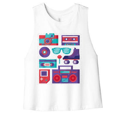 Retro Elements 90s Women's Racerback Cropped Tank