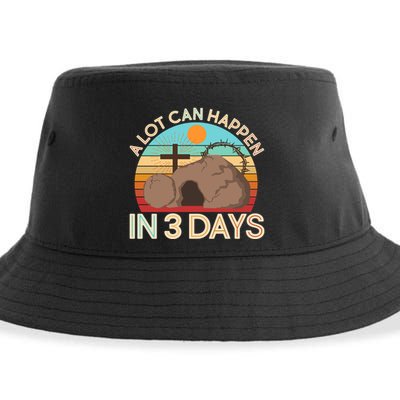 Retro Easter A Lot Can Happen In 3 Days Sustainable Bucket Hat