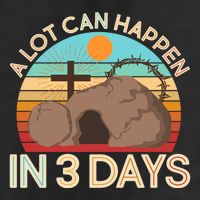 Retro Easter A Lot Can Happen In 3 Days Crop Fleece Hoodie