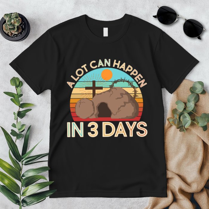 Retro Easter A Lot Can Happen In 3 Days Premium T-Shirt