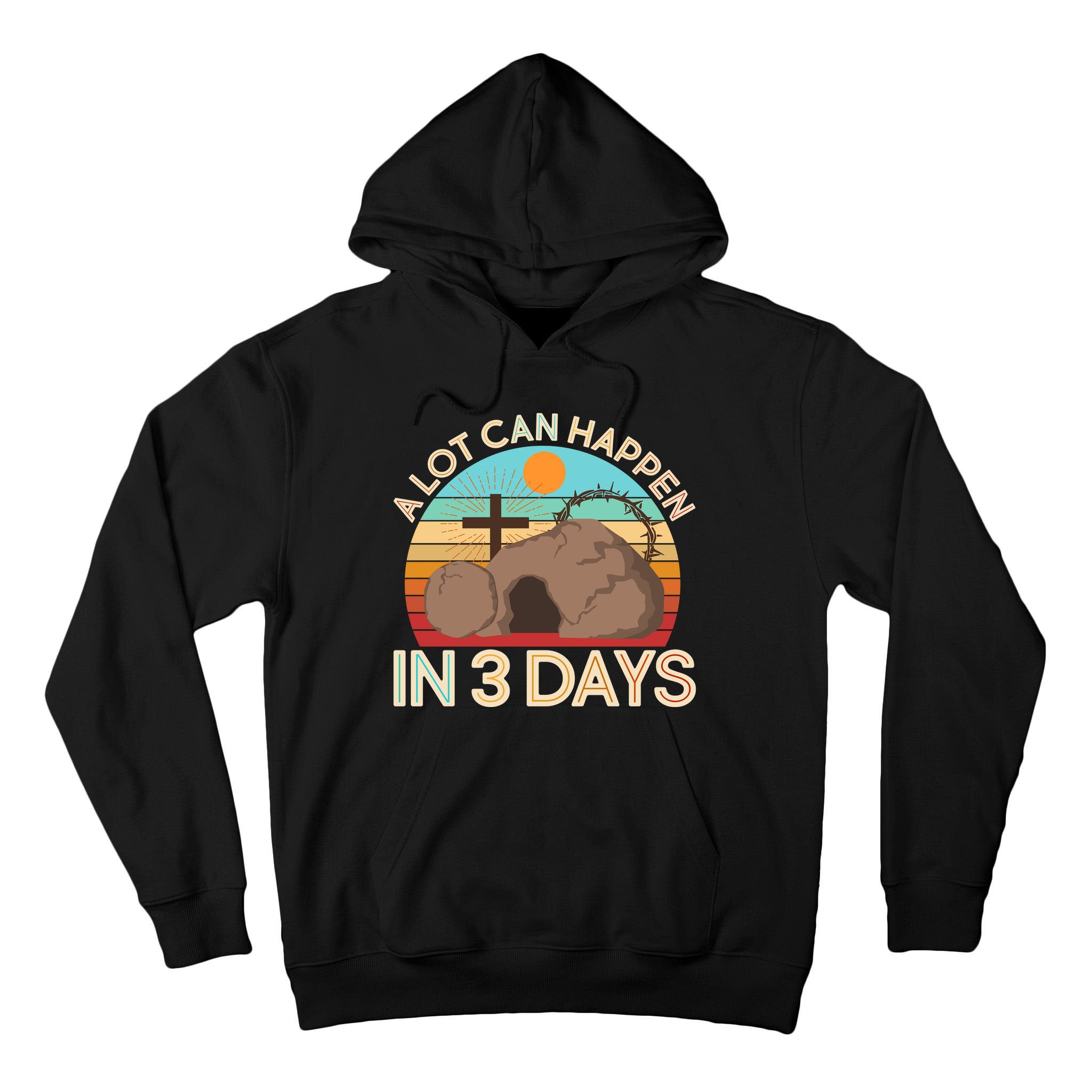 Retro Easter A Lot Can Happen In 3 Days Tall Hoodie