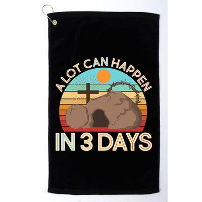 Retro Easter A Lot Can Happen In 3 Days Golf Towel