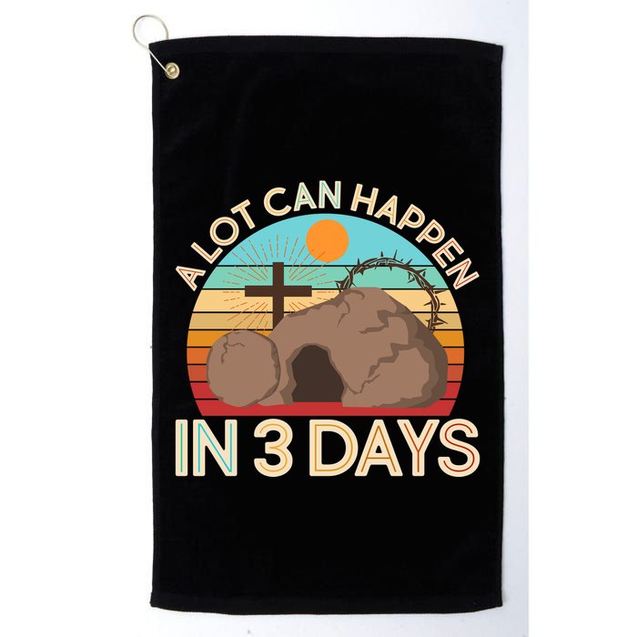 Retro Easter A Lot Can Happen In 3 Days Golf Towel
