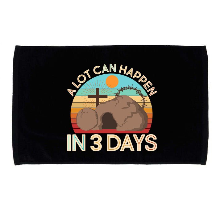 Retro Easter A Lot Can Happen In 3 Days Microfiber Hand Towel