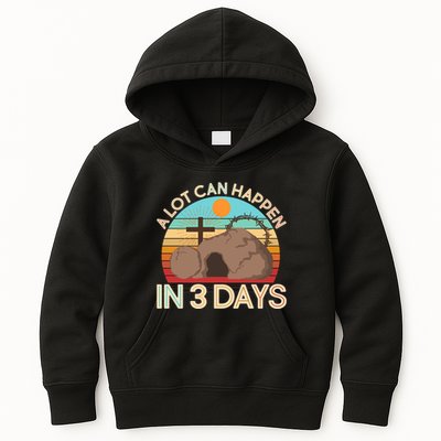 Retro Easter A Lot Can Happen In 3 Days Kids Hoodie