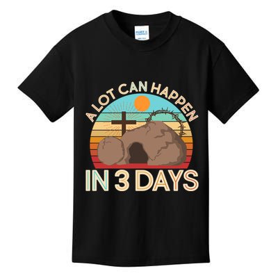 Retro Easter A Lot Can Happen In 3 Days Kids T-Shirt