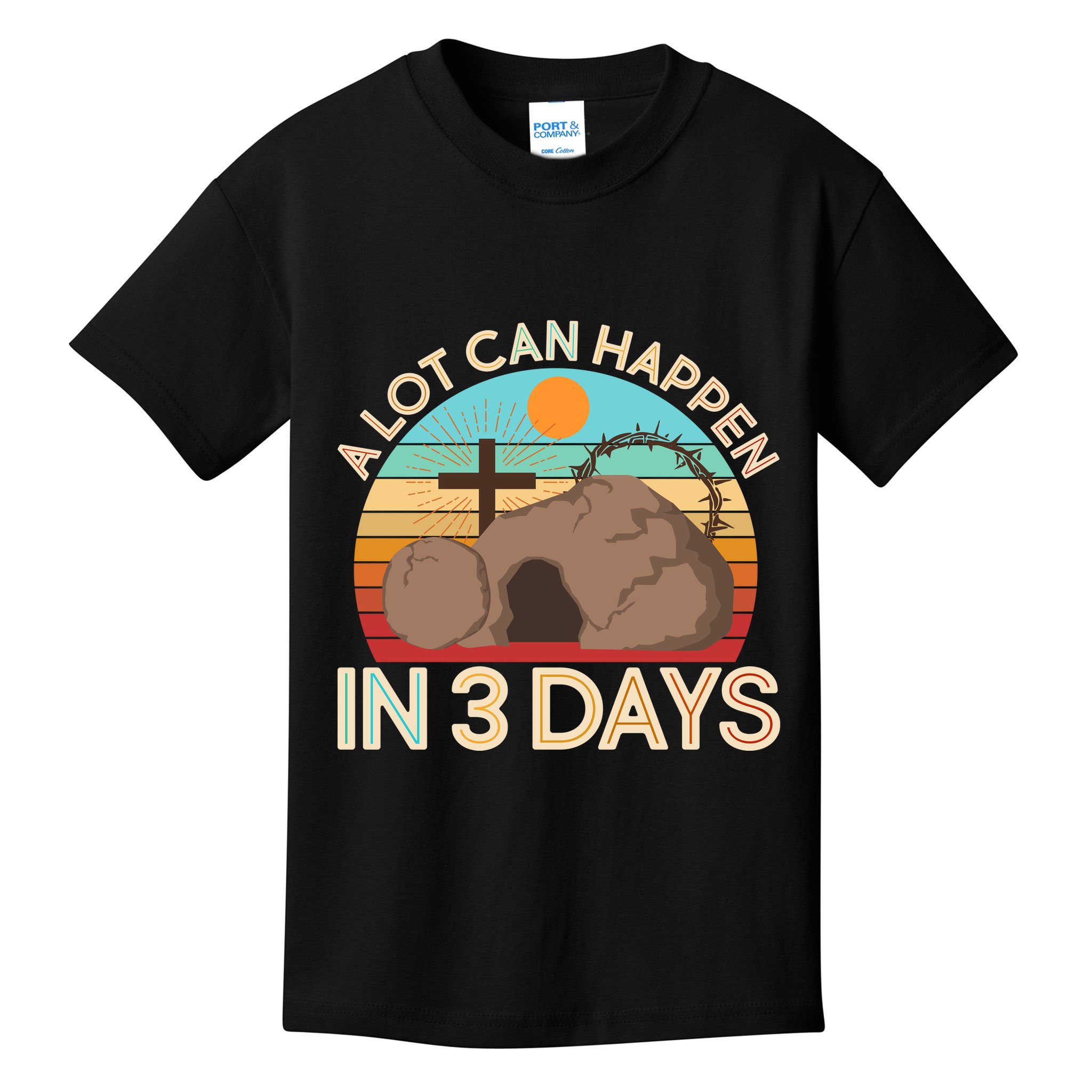 Retro Easter A Lot Can Happen In 3 Days Kids T-Shirt