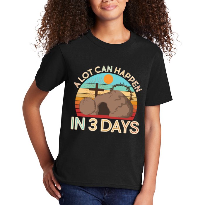 Retro Easter A Lot Can Happen In 3 Days Kids T-Shirt