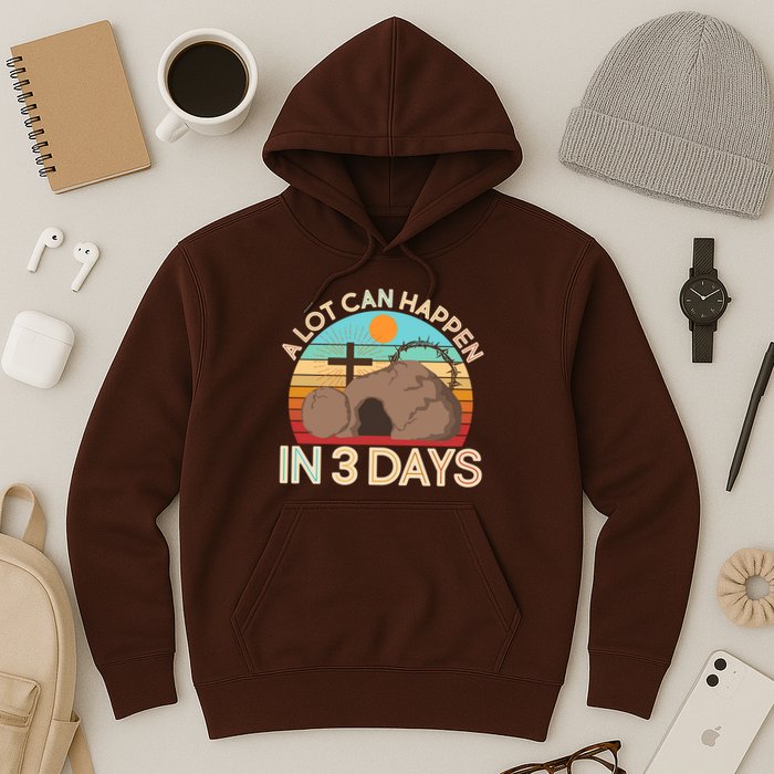 Retro Easter A Lot Can Happen In 3 Days Hoodie