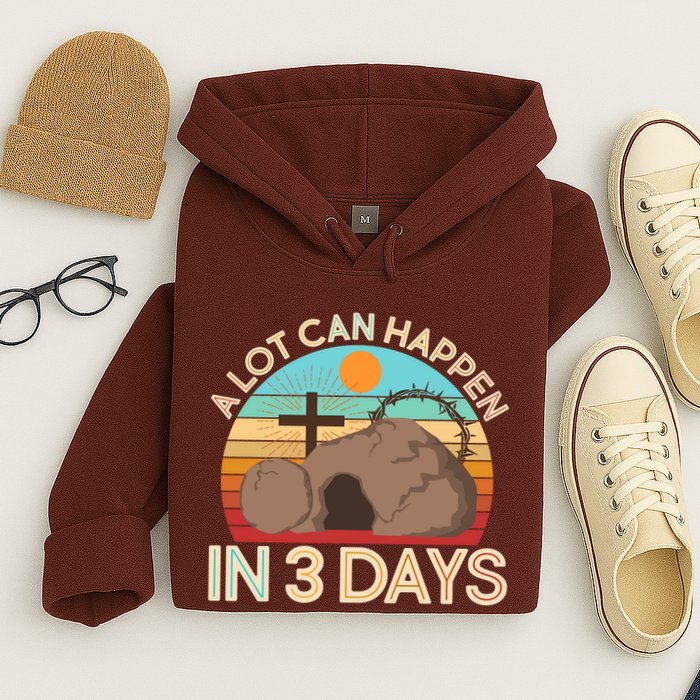 Retro Easter A Lot Can Happen In 3 Days Hoodie